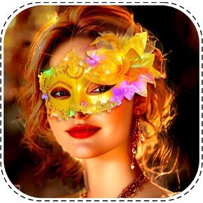 Light Up Masquerade Mask Flower Mardi Gras Masks Ball Party Cosplay for Women