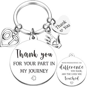 Therapist Gifts Keychain for Women Men - Thank You Gift Mental Health OT PT Respiratory Therapists for Mentor Christmas