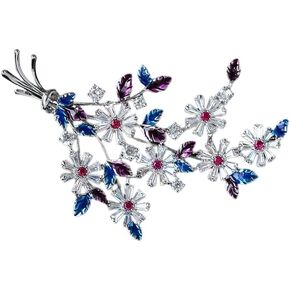 Stunning 14K Gold Fashion Moissanite Daisy Brooch, Handmade Pin for Temperament Coat & Cardigan, Buckle Pin Flower Brooch,Ideal Birthday Gift for Her