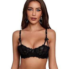 Women's Lumiere Lace Unlined Balconette Bra and Panty Set