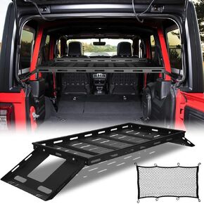 Interior Rear Trunk Cargo Rack Basket Tray Storage Luggage Carrier Fit for 2007-2025 Jeep Wrangler JK JKU & JL Unlimited 4 Door Hardtops, Perfect for Jeep Wrangler JK JL Interior Rear Cargo Storage