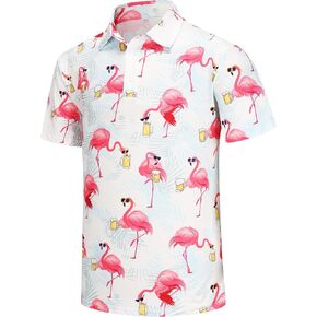 Mens Golf Polo Shirts Short Sleeve Funny Golf Shirts for Men Crazy Polo Shirts Fun Golf Polos