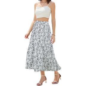 تنانير Maxi للنساء مع جيوب طويلة MIDI طول تنورة عرضية لقضاء عطلة