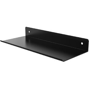 Metal Floating Shelves for Wall Mounted Set of 2, Modern Minimalist Matt Black Metal Shelving, Suitable with Home Living Room Bedroom Decor, Kitchen, Bathroom Accessories 12x8 inch(30x20cm)