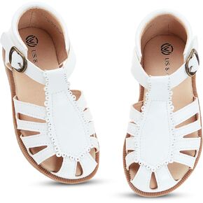 Toddler Girls Sandals Soft Closed Toe Princess Dress Flat Sandals Summer Shoes