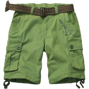 KOCTHOMY Women's Hiking Cargo Shorts 7" Bermuda Casual Shorts Summer Camo Shorts with Zipper Pockets No Belt