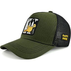 Unisex Embroidered Patch Anime Mesh Cartoon Character 5 Panel Cotton Animal Applique Trucker Baseball Caps
