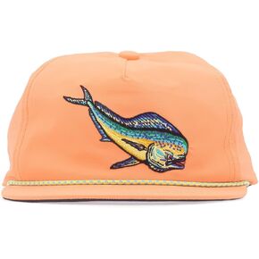 Bajío Flat Brim Fishing Hat – Marine Art Snapback Trucker Cap with Embroidered Ocean Design, Breathable and Coastal-Ready
