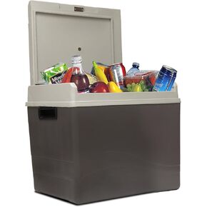 Koolatron 12V Electric Cooler/Warmer, 38L (40qt) Thermoelectric Car Fridge, Reversible Door, 12 Volt DC Connection, Plug in Iceless Portable Refrigerator, for Work Travel Vehicle Truck RV, Gray