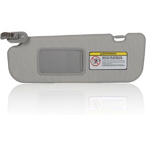 Left Driver Side Sun Visor LH with Mirror Compatible with 2011 2012 2013 2014 2015 Hyundai Elantra Replaces OE# 852103X000TX, Color: Gray (Left Driver Side)