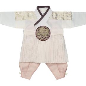 الكورية Traditioanl Hanbok Baby Boy Comple Baikil Dol Party Celebration 100-10 years pleate 철릭 beige gbh011