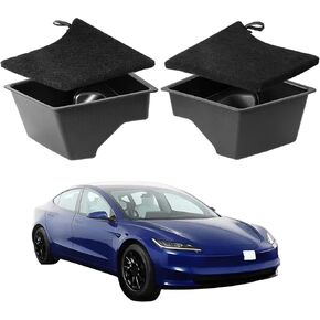 Tesla Model 3 Highland Trunk Organizer Storage Box with Cover Tesla Model 3 Accessories Model 3 Storage Bins with Lid Fit Tesla Model 3 Highland 2024 2025 (2 Pack)