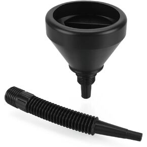 1 PCS Flex Fannel - قمع واسع الفم المرن ، مسارات زيت الرقبة الطويلة من البلاستيك ، مسارات السيارات والدراجات النارية لزيت المحرك ، السائل ، الديزل ، الكيروسين ، البنزين (الأسود)