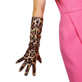 Dooway Women Long Leather Gloves Faux Patent Pu 16inches تمتد على نطاق واسع