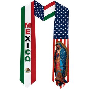 Mexico America Graduation Stole Our Lady of Guadalupe Graduation Sash Scarf Graduation Shawl for Study Aboard International Students