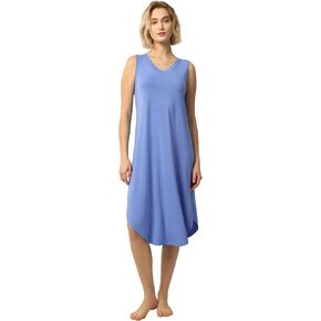 Bamboo-Derived Viscose Women's Nightgowns Sleeveless V Neck Tank Night Dress