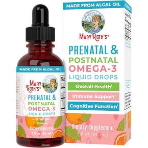 MaryRuth Organics Prenatal & Postnatal Omega-3 Liquid Drops 800mg DHA & 8mg of EPA Per Serving | Overall Wellness for Mom & Baby | 2oz