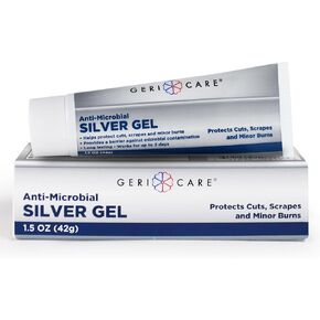 Antimicrobial Silver Gel By GeriCare| Wound Care Cream For Cuts Scrapes Minor Burns| Natural Topical Skin Healing Ointment| 55PPM Colloidal Silver Gel For Wound Dressing |Long-Lasting Protection|1.5oz