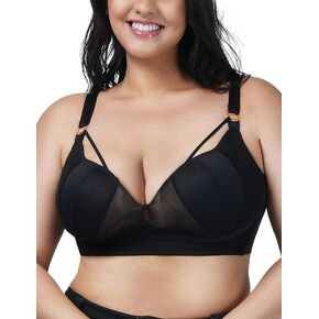 Women's Plus Size Wireless Unlined Push Up Bra Plunge V Large Breast Support Anti Gravity Wirefree Everyday Bras