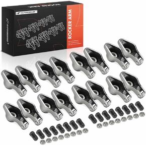 A-Premium 16Pcs Alloy Steel Engine Roller Rocker Arms (1.5 Ratio) Compatible with Small Block Chevy SBC 350, 7/16" Studs
