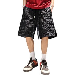 MOKEWEN Men's Drawstring Techwear Jogger Cargo Streetwear Shorts with Pockets in Kuwait