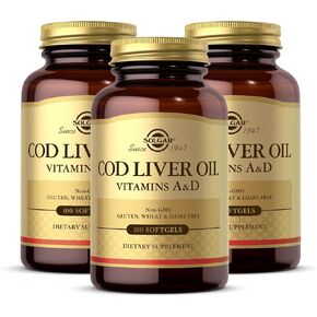 Solgar Cod Liver Oil - 100 Softgels - Provides Vitamins A & D - Non-GMO, Gluten Free - 100 Servings