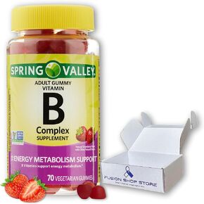 Spring Valley B Complex Gummies- Strawberry 70 Count (Pack of 1), Boxed by Fusion Shop Store
