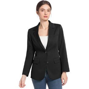Garemcy Women's Casual Blazer Long Sleeve Coat Open Front Work Office Blazer Lapel Button Jacket with Pockets