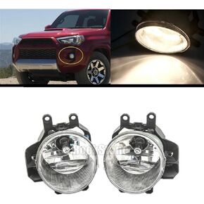 زوج من مصباح قيادة ضوء الضباب الأمامي مصباح ث/ H16 لمصابيح الهالوجين متوافقة مع 4Runner 2014-2018 ، يناسب OE 812101230 ، 8122012330 ، TO2593126 ، TO2592126666