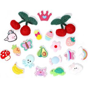 Fabric Cherry Shoe Charms for Girls, 20Pcs Cute PVC Charms for Clog Sandals, DIY Shoe Decoration Charms for Party Favor in Saudi Arabia