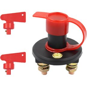 Battery Disconnect Isolator Master Switch, 12V 24V Battery Isolator Power Switch with Removable Key and Cover, Cut Off Battery Kill Switch for RV Marine ATV Truck Boat Car (3PCS)