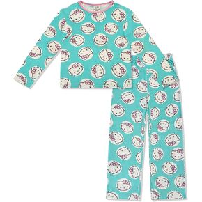 Hello Kitty Girls Pajama Pants and Sleep Shirt Sets for Kids - 2 Piece PJ Sleepwear Set for Toddler Girls - Official License