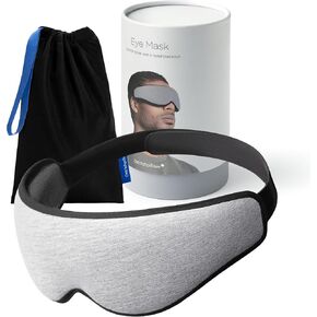 Ostrichpillow Eye Mask, Sleep Mask for Men Women 100% Blackout, No Pressure On Eyes, Soft & Breathable, Adjustable Fit, Travel Bag Included