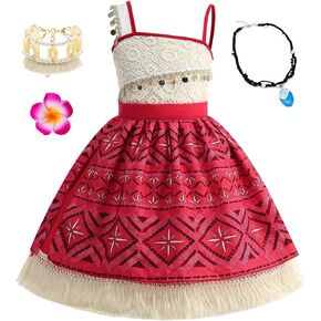 Moana Dress for Girls,Moana Costume for Girls for Halloween Cosplay Daily Play Princess Party Christmas Carnival