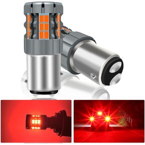 2Pcs 1157 BAY15D P21/5W LED Brake Light Bulb Red, 2057 2357 7528 CANBUS Error Free Anti Hyper Flash Replacement for Bulb Tail Light, Daytime Running Light Super Bright 30-SMD 25W 4000LM