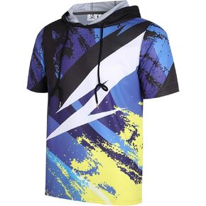 Pullonsy Men's Short Sleeve Hoodies Dry Fit Lightweight Soft Hooded T-Shirt Athletic Pullover Tops