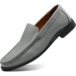 Men’s Loafers Casual Leather Slip-On Oxfords Driving Shoes Dress Soft Comfortable & Light-Weight Black
