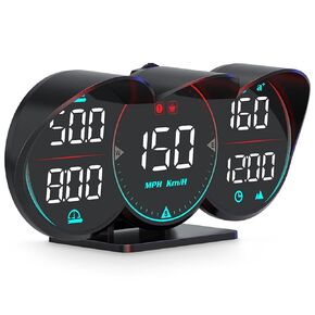 G17 GPS Speedometer for Car, HUD Heads Up Display Digital Speedometer with Speed MPH, Driving Distance, Speed Alarm, Fatigue Driving and Other Functions, Applicable to All Models