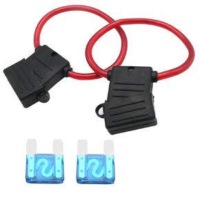 MDEOOSKY 2PCS Automotive In-Line Fuse Fuse حامل ، 8 AWG 60A (MAX-60) ، سبيكة الزنك ، البلاستيك