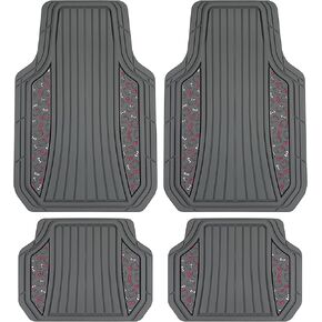 Hello Kitty Car Mats 4pc Floor Mats for Cars Trucks SUVs Grey Car Floor Mats for Women Men Accessories Rubber Heavy Duty Cute Non-Slip Always Front Rear Hello Kitty Cars Accessories Gray/Pink