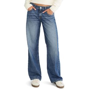 AEROPOSTALE Women's Baggy Wide Leg Dark Wash Clean Jean