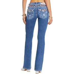 Miss Me Women's Liberty Faux Flap Pockets Mid-Rise Bootcut Jeans