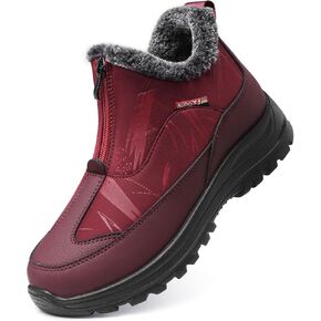 TEMOFON Winter Snow Boots for Women: Waterproof Warm Fur Lined Walking Outdoor Ankle Booties Slip on Snow Shoes Size 5-12