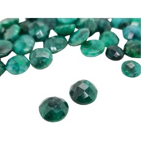 20 Pcs Natural Emerald Round Rosecut Flat Back Gemstone, Natural Loose Emerald Round, 20 Pcs Wholesale Lots