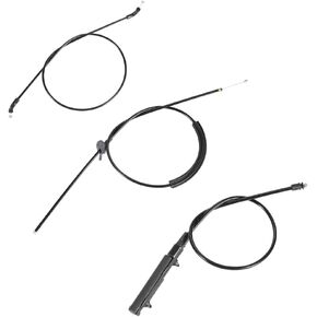Front Center Rear Hood Release Cable - Compatible for BMW E65 E66 7 Series for BMW 745i 745Li 2002-2005 for BMW 750i 750Li 2006-2008- Replace Part 51238240608, 51238240609, 51237197474 - Set of 3