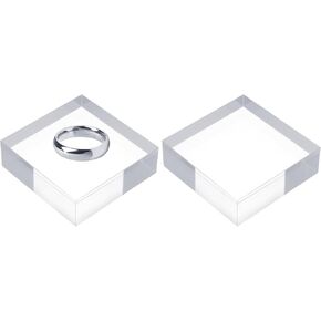 uxcell 2pcs Acrylic Square Display Blocks, 101.6 x 101.6 mm/4" x 4" Clear Jewelry Display Base Polished Cube Riser Stand Display Holder Base for Bracelet Jewelry Cosmetics Crafts