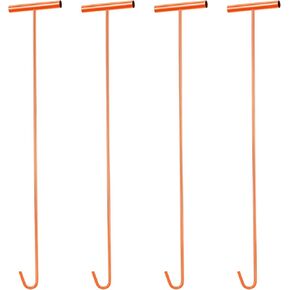 Zonon 4 Pack 31" Fifth Wheel Puller Orange 5th Wheel Pin Puller Solid Steel Chrome Plated Manhole Hooks Heavy Duty Type Lifting Hooks for Pulling Storm Drain Manhole Covers