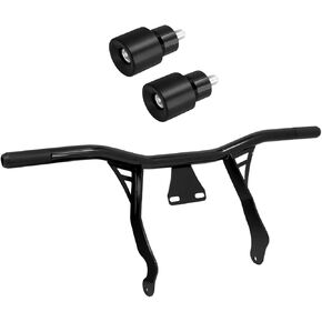 Engine Guard Highway Crash Bar + Black Decorative Wheel Fit for Harley Touring 09-13