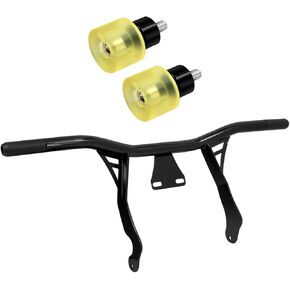 Engine Guard Highway Crash Bar + Yellow Decorative Wheel Fit for Harley Touring 09-13