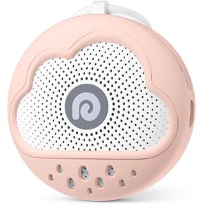 آلة ضوضاء Dreamegg White - آلة صوتية محمولة مع غطاء آمن للسيليكون ، يتميز بطارية قوية ، 21 صوتًا مهدئًا ، إلغاء الضوضاء للنوم ، هدية تسجيل الأطفال ، حضانة (وردي)